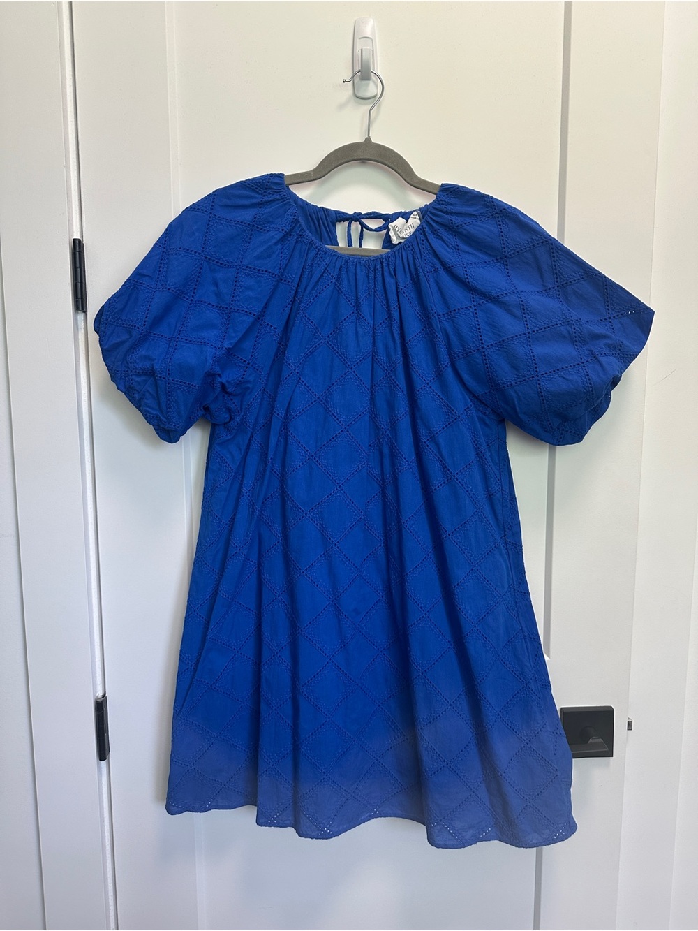 Hyacinth House Royal Blue Eyelet Quincy Dress, Medium